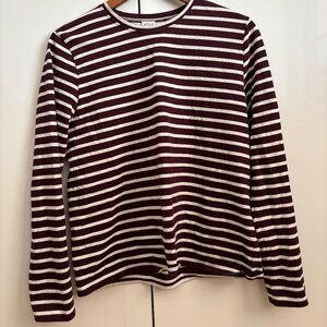 Kule burgundy stripe long sleeve tee